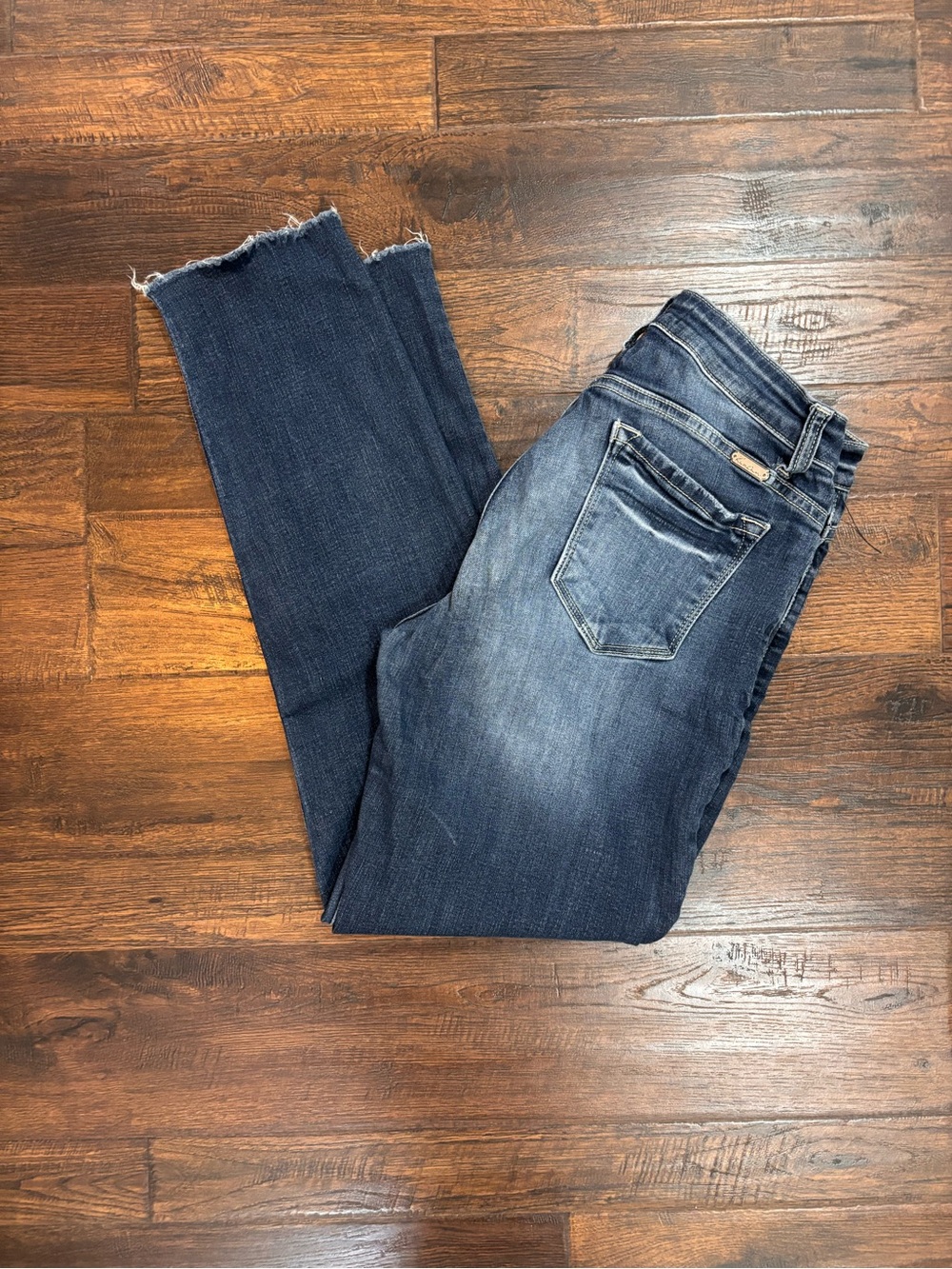 KanCan Dark Blue Frayed Hem Ankle Jeans - 9/28